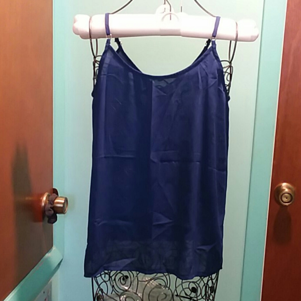 Sheer Button Front Top - Picture 2 of 8